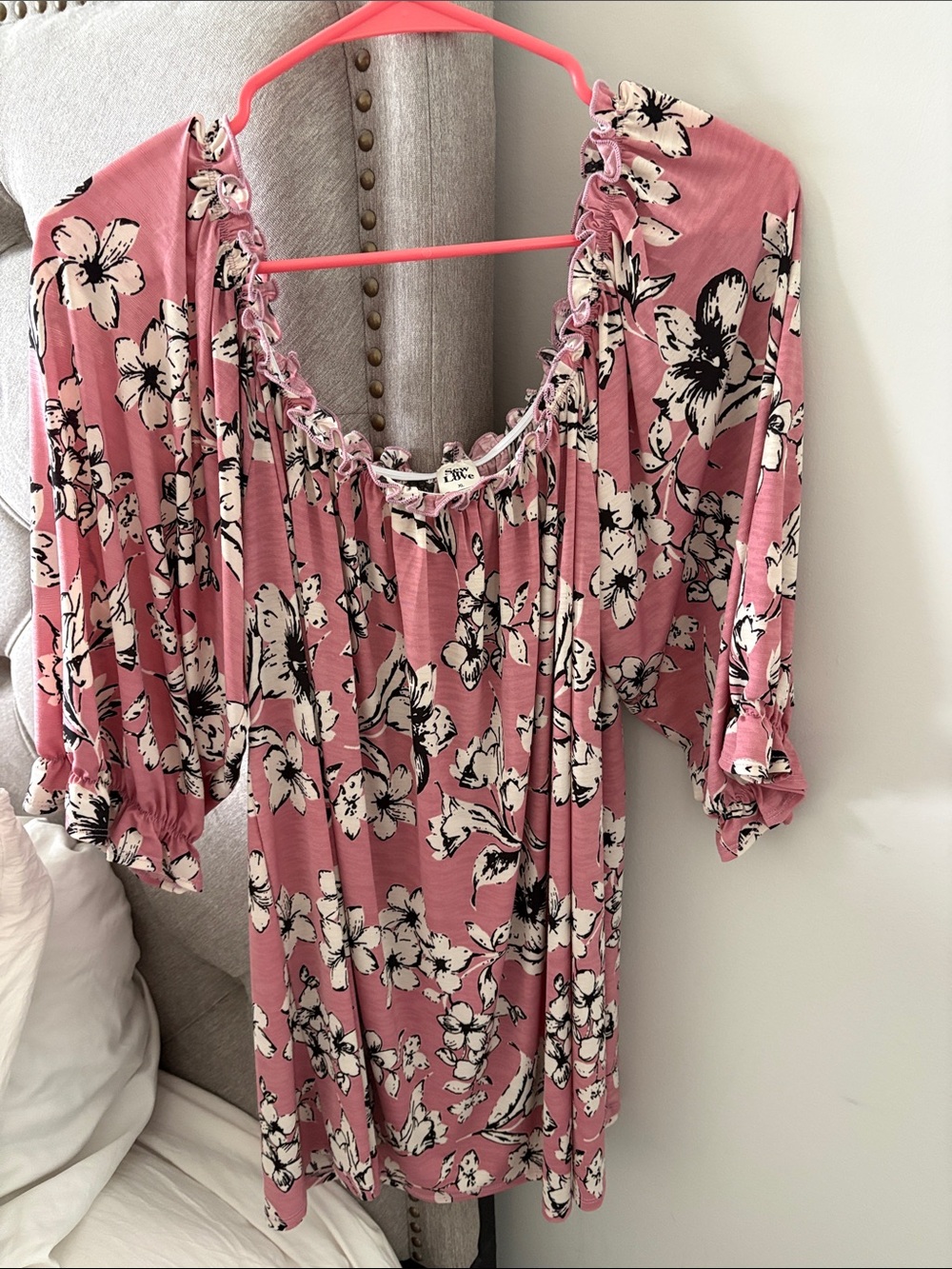 Sew In Love Pink Floral Off-Shoulder Blouse
